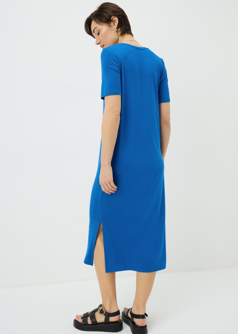 Blue T-Shirt Midi Dress