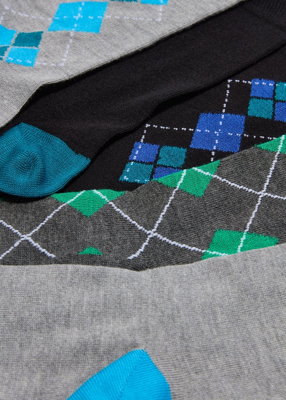 Flexi Top 5 Pack Multicolour Argyle Socks