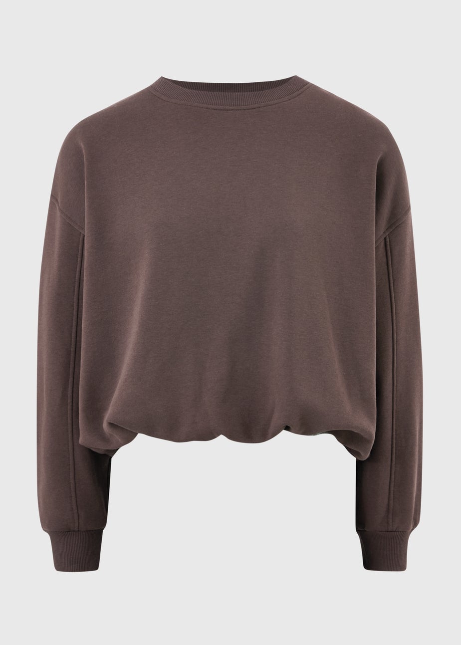 Chocolate Brown Bubble Hem Sweatshirt