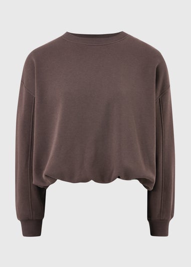 Chocolate Brown Bubble Hem Sweatshirt