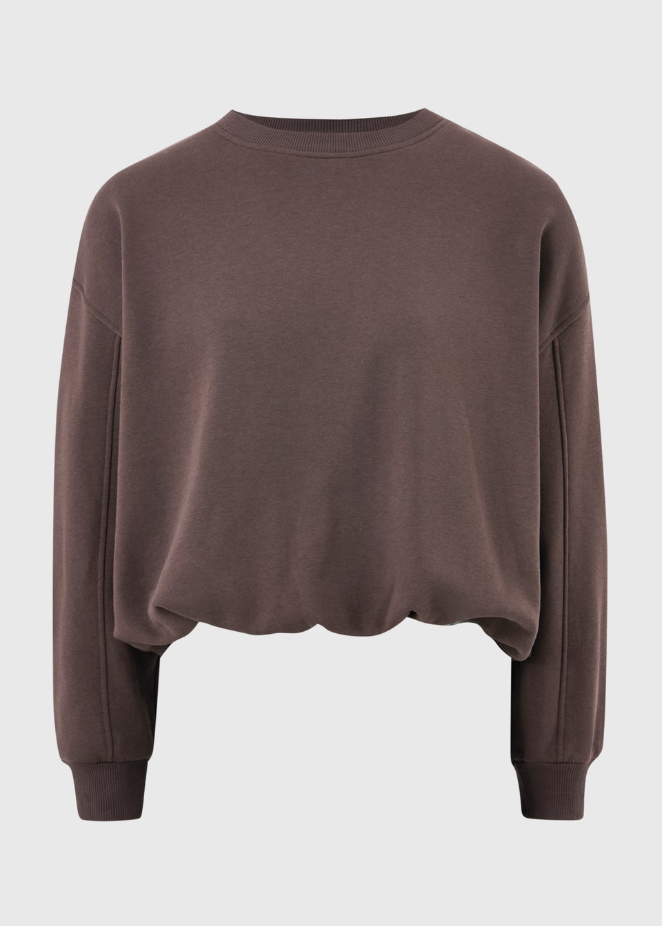 Chocolate Brown Bubble Hem Sweatshirt