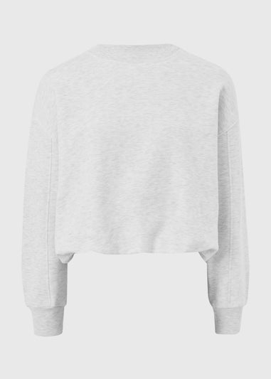 Grey Marl Bubble Hem Sweatshirt