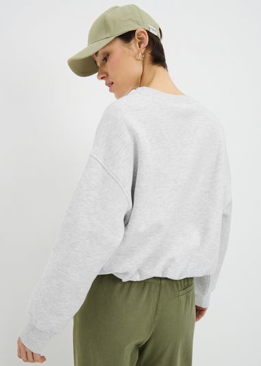 Grey Marl Bubble Hem Sweatshirt