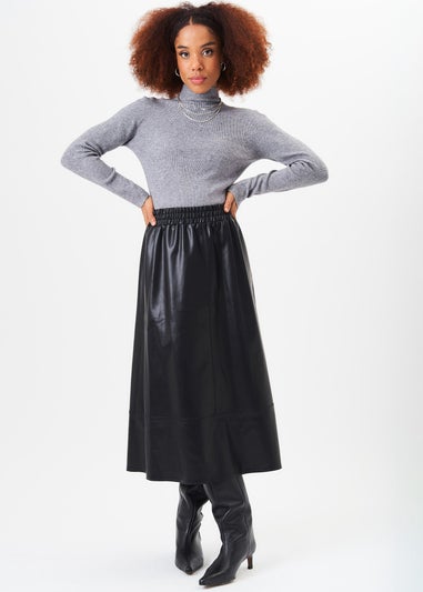 Gini London Grey High Neck Fine Knit Jumper