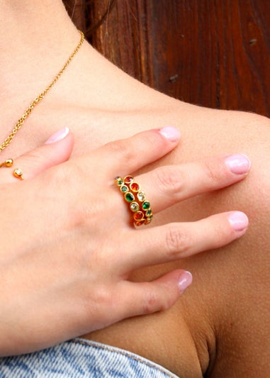 Say It With Yellow Gold Rainbow Ring