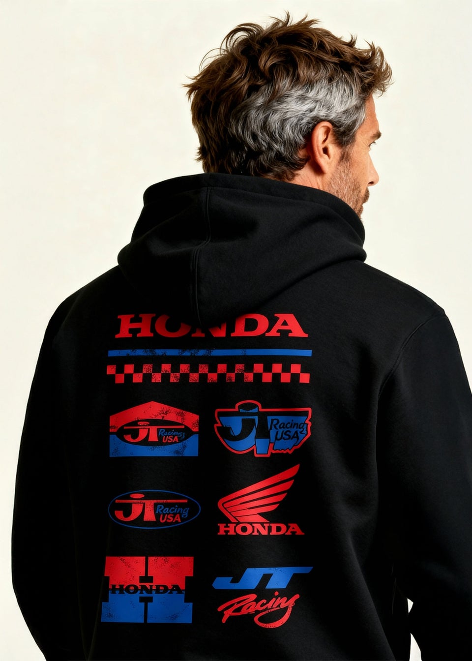 Honda Black Logo Stack Hoodie