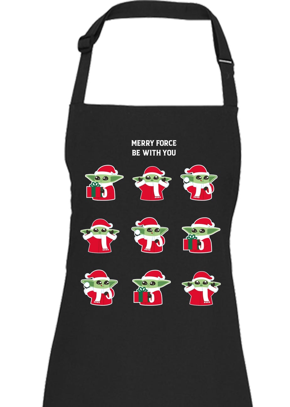 Star Wars Mandalorian Merry Force Black Apron