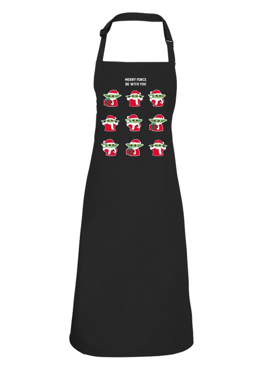 Star Wars Mandalorian Merry Force Black Apron