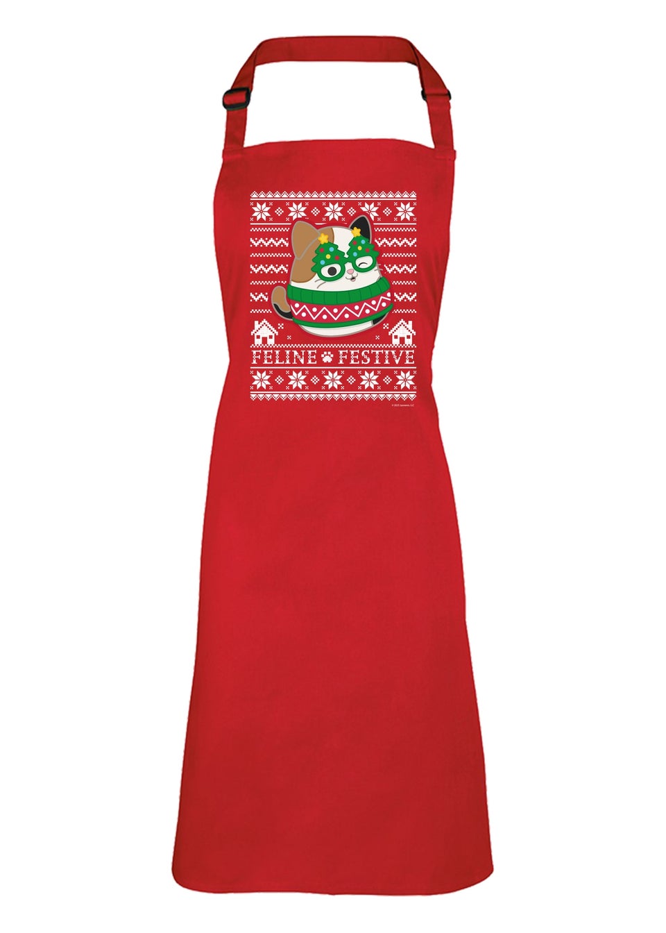 Squishmallows Feline Festive Christmas Red Apron