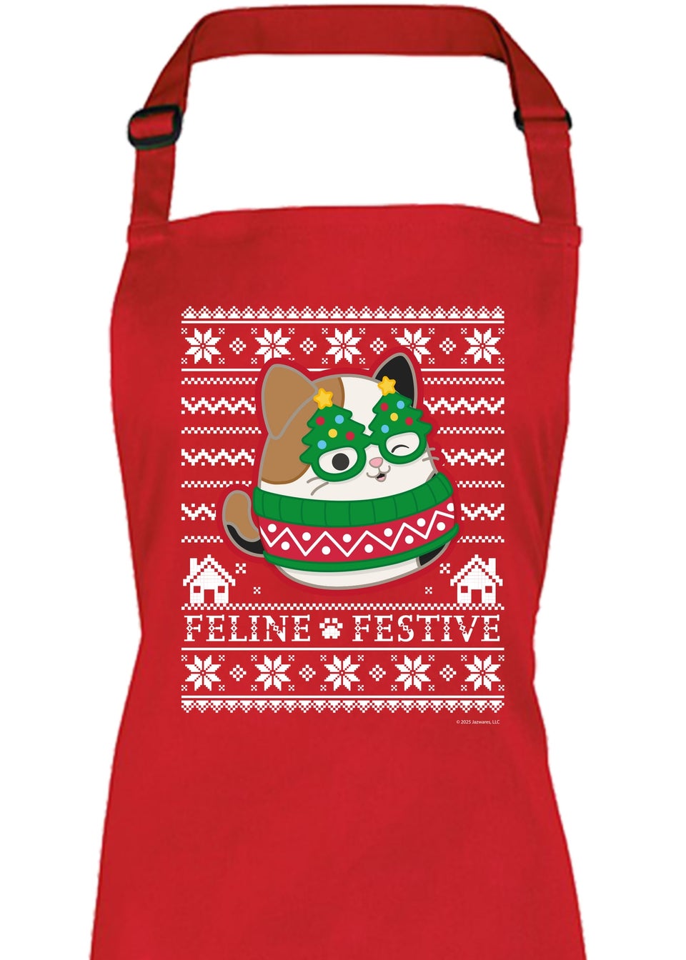 Squishmallows Feline Festive Christmas Red Apron