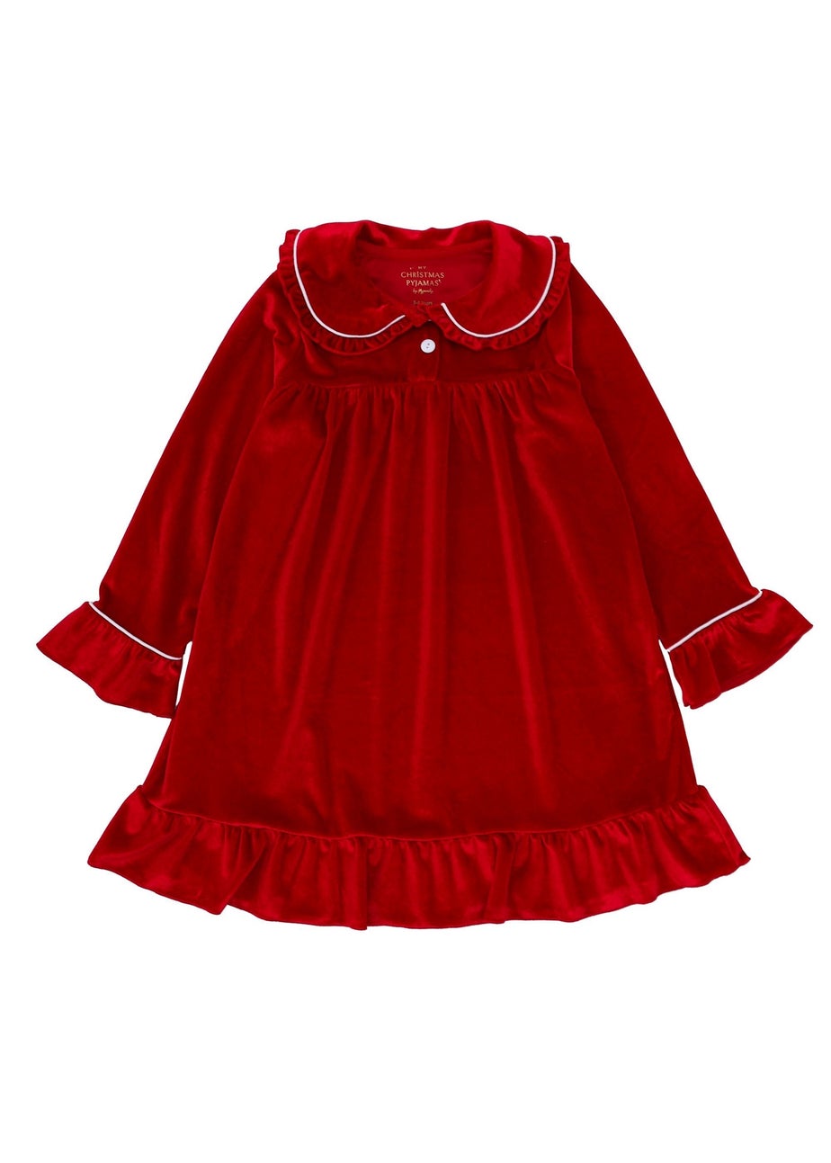 My Christmas Pyjamas Red Velvet Rouge Girl's Matching Nightdress (0m-6yrs)