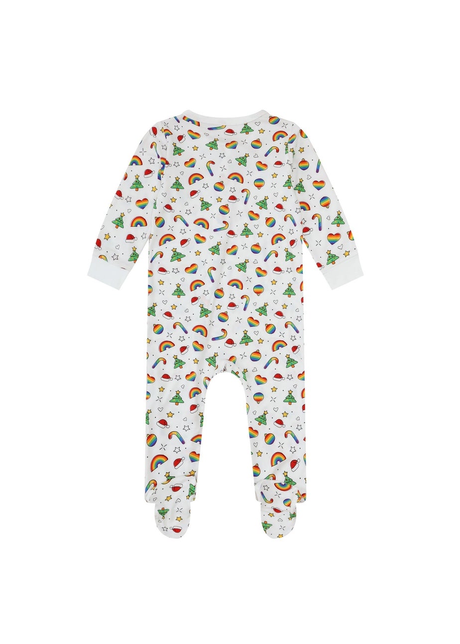 My Christmas Pyjamas White Christmas Full Of Pride Baby's One-Piece Matching Pyjama Sleepsuit (0m-18m)