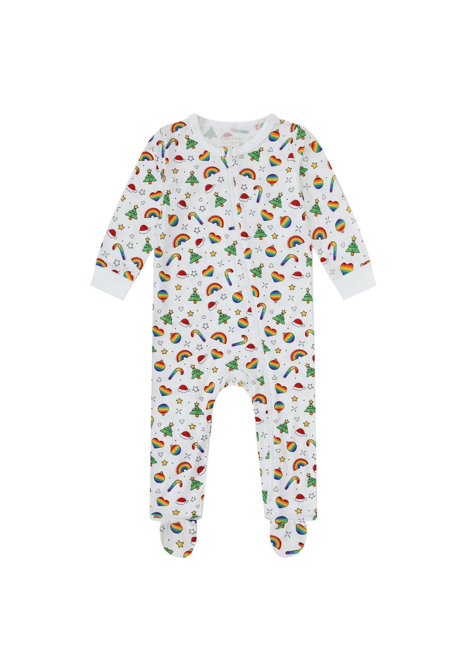 My Christmas Pyjamas White Christmas Full Of Pride Baby's One-Piece Matching Pyjama Sleepsuit (0m-18m)