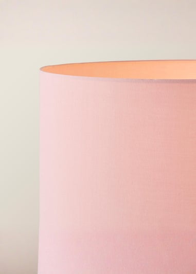 ValueLights Hiru Cream 3 Tier Shelf Floor Lamp with Blush Drum Shade