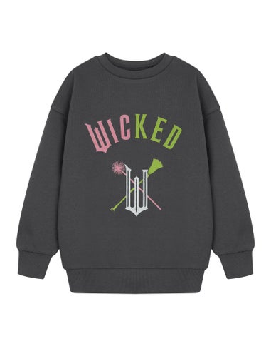 Vanilla Underground Wicked Kids Broom & Wands Grey Sweatshirt