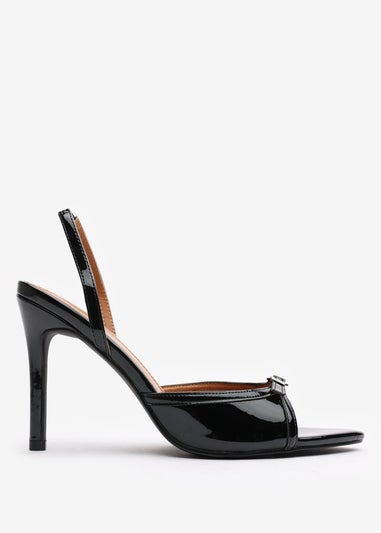 Where's That From Odette Black Patent Wide-Fit Slingback Heels