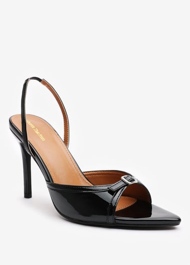 Where's That From Odette Black Patent Wide-Fit Slingback Heels