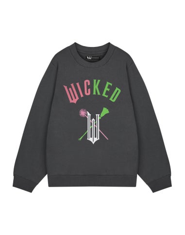 Vanilla Underground Wicked Adults Broom & Wands Grey Sweatshirt