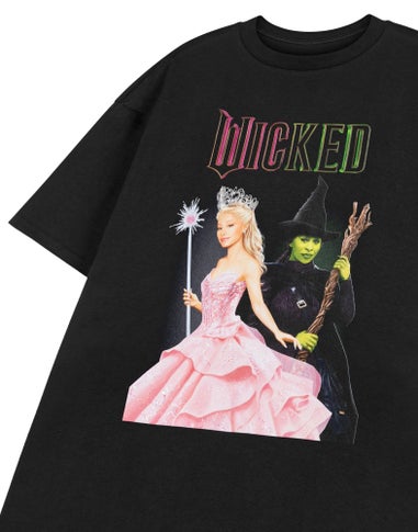 Vanilla Underground Wicked Adults Glinda & Elphaba Black T-Shirt