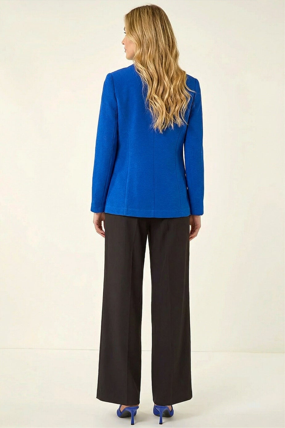 Roman Royal Blue Textured Pocket Stretch Jacket