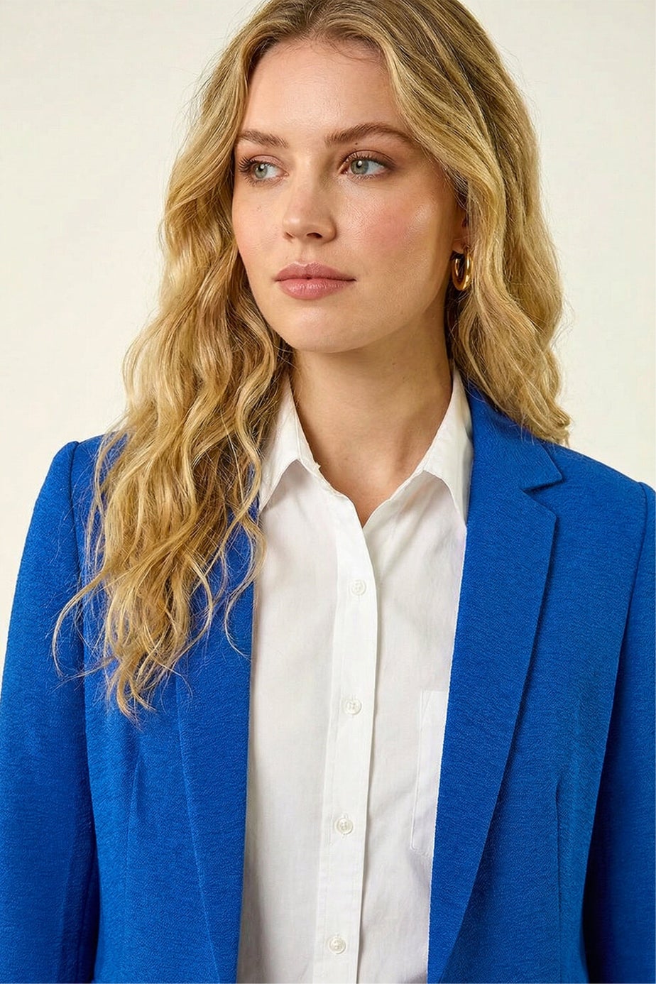 Roman Royal Blue Textured Pocket Stretch Jacket