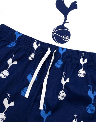 Vanilla Underground Tottenham Hotspur Logo White Short Sleeve Long Leg Pyjama Set