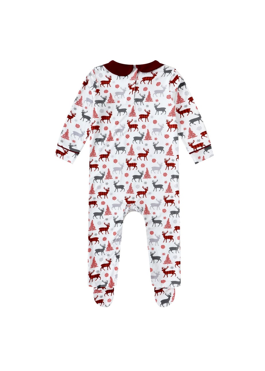 My Christmas Pyjamas White Christmas Kisses Baby's One-Piece Matching Pyjama Sleepsuit (0m-18m)