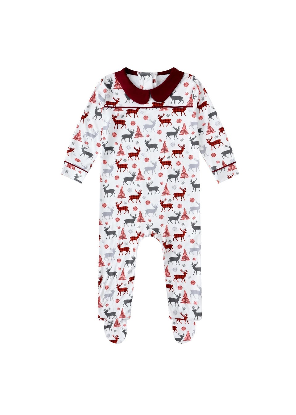 My Christmas Pyjamas White Christmas Kisses Baby's One-Piece Matching Pyjama Sleepsuit (0m-18m)