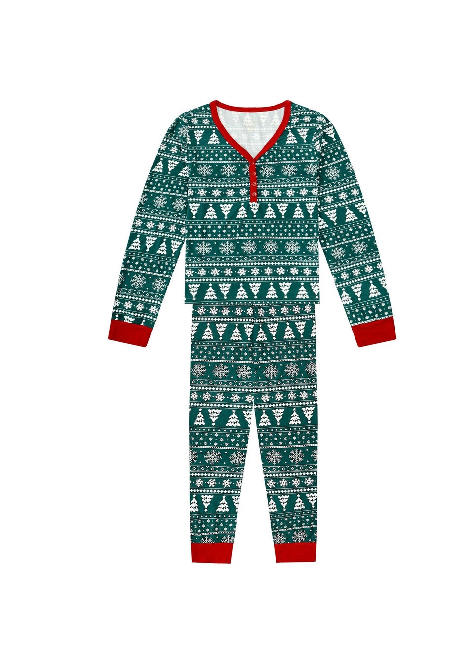 My Christmas Pyjamas Green Yuletide Two Piece Long Matching Pyjama Set
