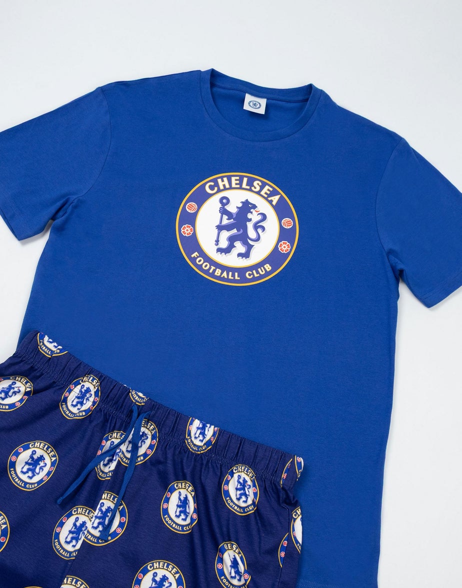 Vanilla Underground Chelsea Logo Blue Short Sleeve Long Leg Pyjama Set