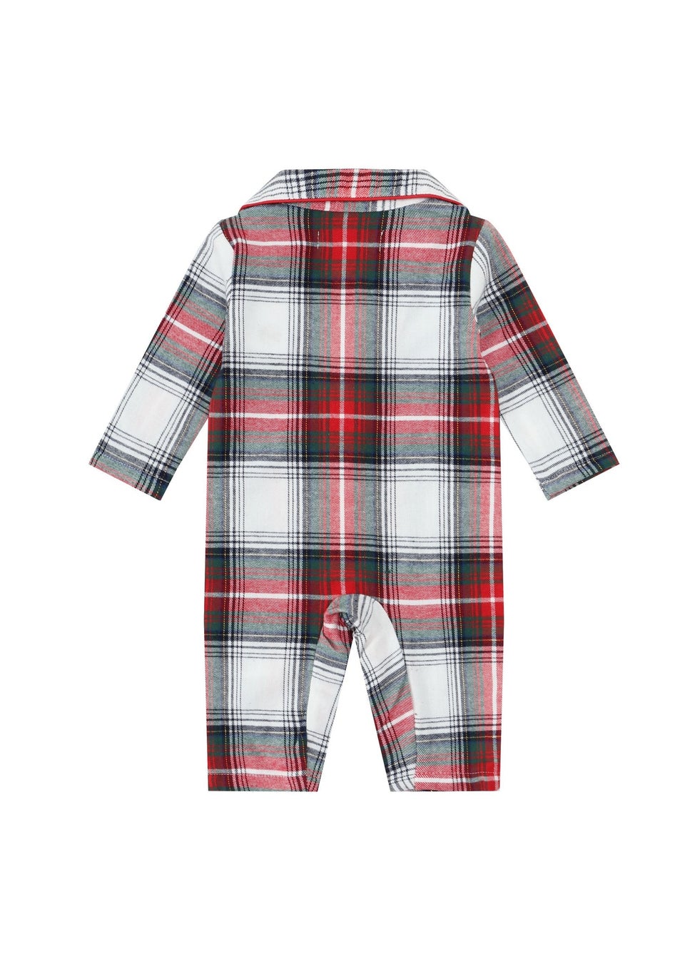 My Christmas Pyjamas White Tidings & Tartan Baby's One-Piece Matching Pyjamas (Newborn-18m)