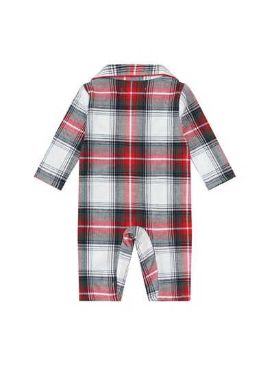 My Christmas Pyjamas White Tidings & Tartan Baby's One-Piece Matching Pyjamas (Newborn-18m)