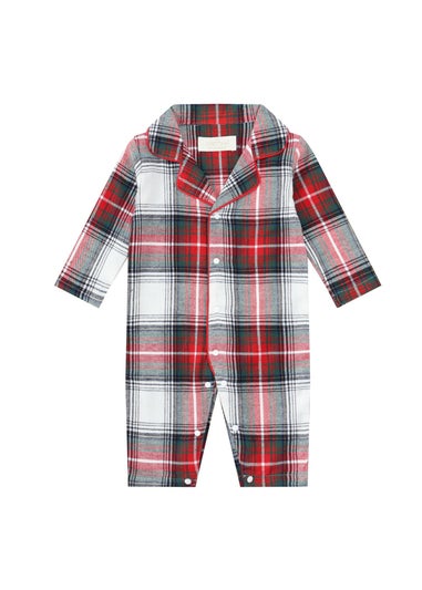 My Christmas Pyjamas White Tidings & Tartan Baby's One-Piece Matching Pyjamas (Newborn-18m)
