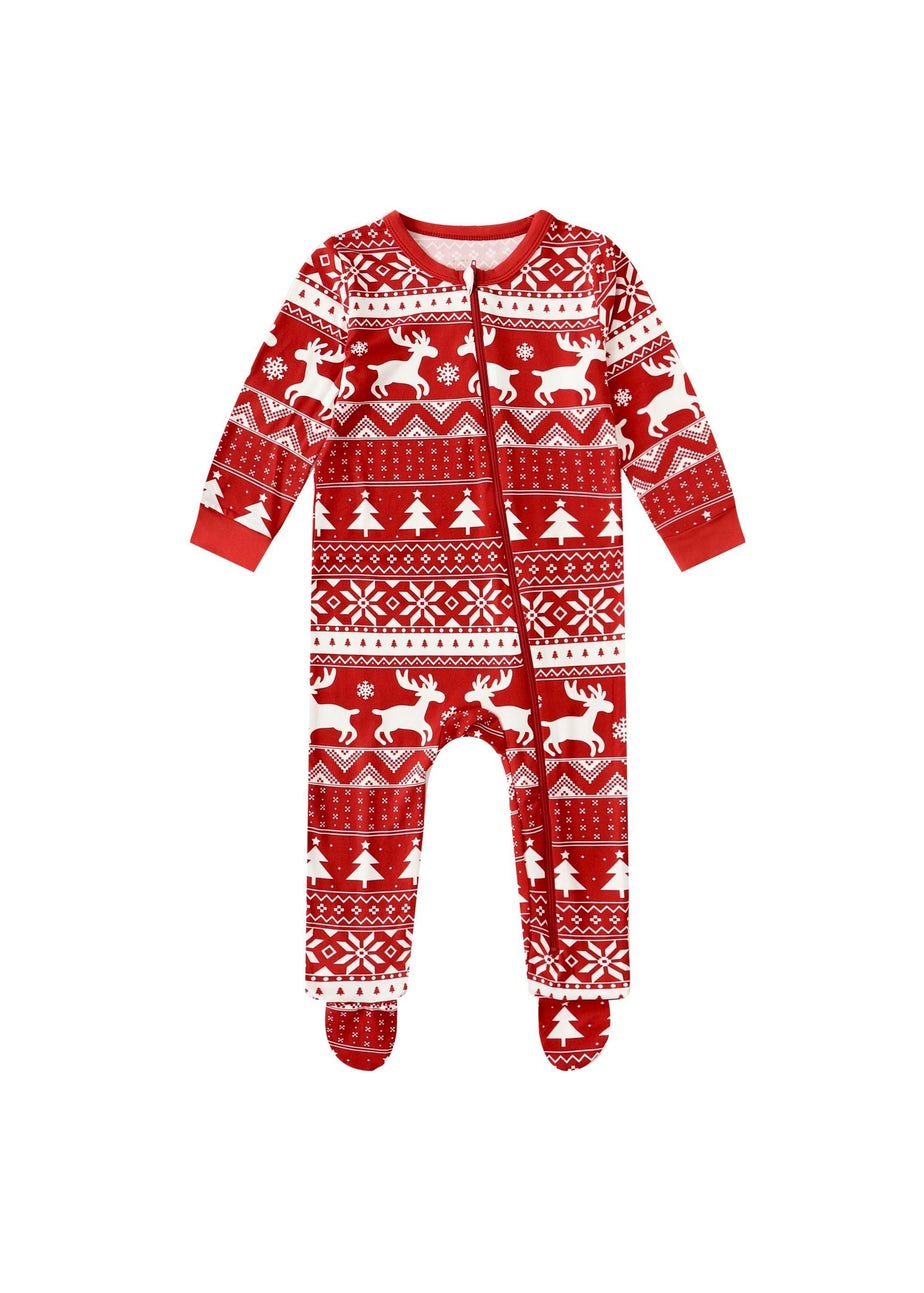 My Christmas Pyjamas Red Nativity Baby's One-Piece Matching Pyjama Sleepsuit (0m-18m)
