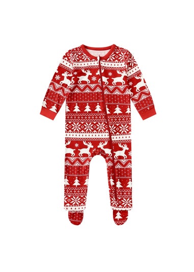 My Christmas Pyjamas Red Nativity Baby's One-Piece Matching Pyjama Sleepsuit (0m-18m)