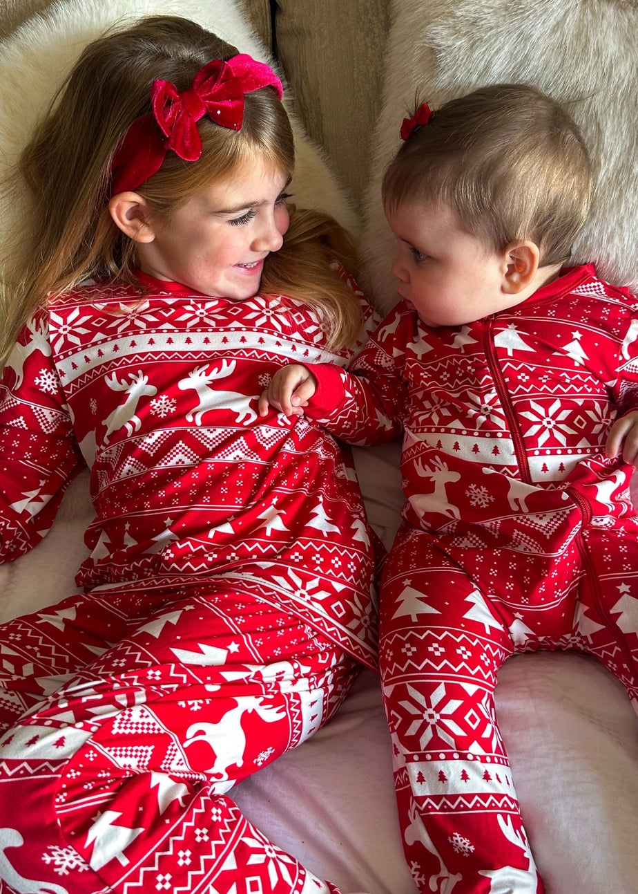 My Christmas Pyjamas Red Nativity Baby's One-Piece Matching Pyjama Sleepsuit (0m-18m)