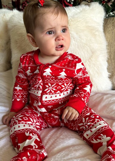 My Christmas Pyjamas Red Nativity Baby's One-Piece Matching Pyjama Sleepsuit (0m-18m)