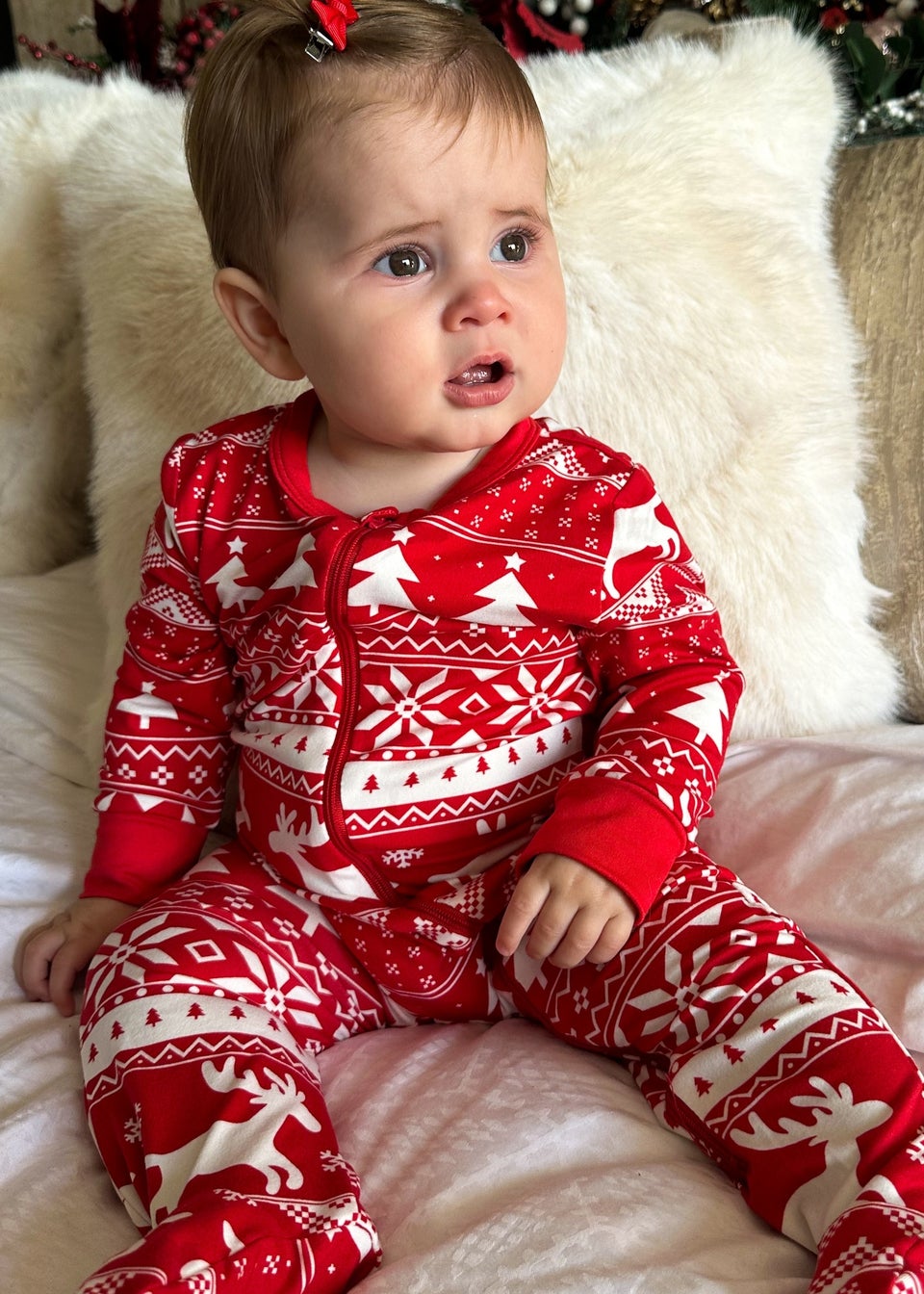 My Christmas Pyjamas Red Nativity Baby's One-Piece Matching Pyjama Sleepsuit (0m-18m)