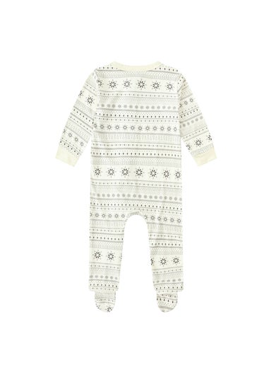 My Christmas Pyjamas Cream Snow White Baby's One-Piece Matching Pyjama Sleepsuit (Newborn-18m)