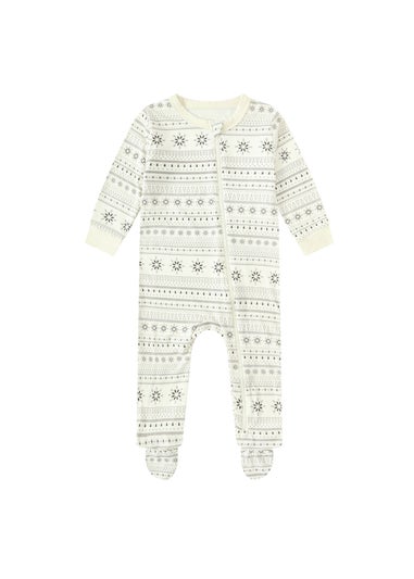 My Christmas Pyjamas Cream Snow White Baby's One-Piece Matching Pyjama Sleepsuit (Newborn-18m)