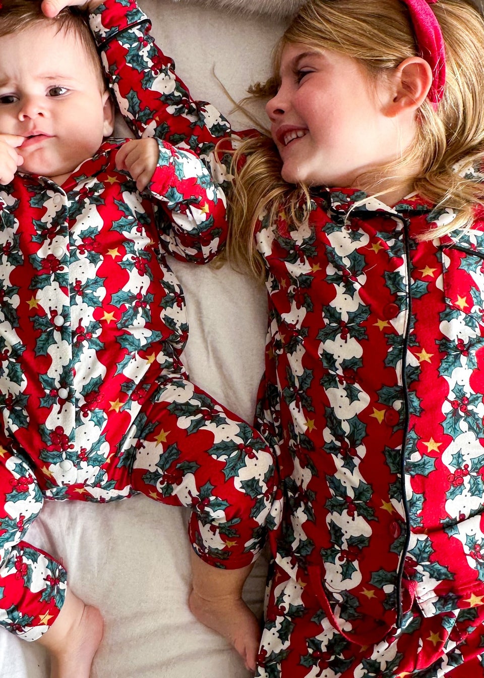 My Christmas Pyjamas Red Mistletoe & Wine Baby's One-Piece Matching Pyjamas (Newborn-18m)