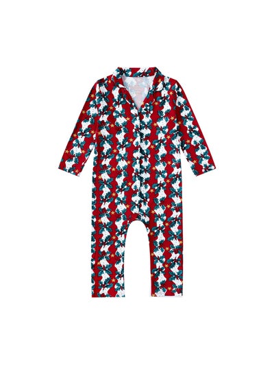 My Christmas Pyjamas Red Mistletoe & Wine Baby's One-Piece Matching Pyjamas (Newborn-18m)