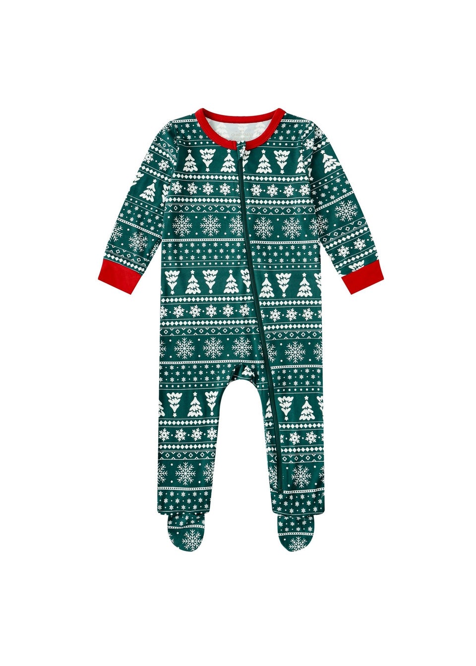 My Christmas Pyjamas Green Yuletide Baby's One-Piece Matching Pyjama Sleepsuit (0m-18m)
