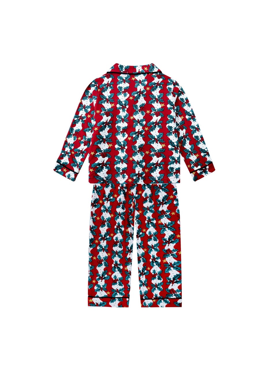 My Christmas Pyjamas Red Mistletoe & Wine Children's Two-Piece Long Matching Pyjama Set (18m-14yrs)