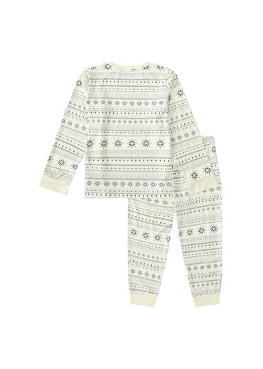 My Christmas Pyjamas Cream Snow White Children's Two-Piece Long Matching Pyjama Set (18m-14yrs)