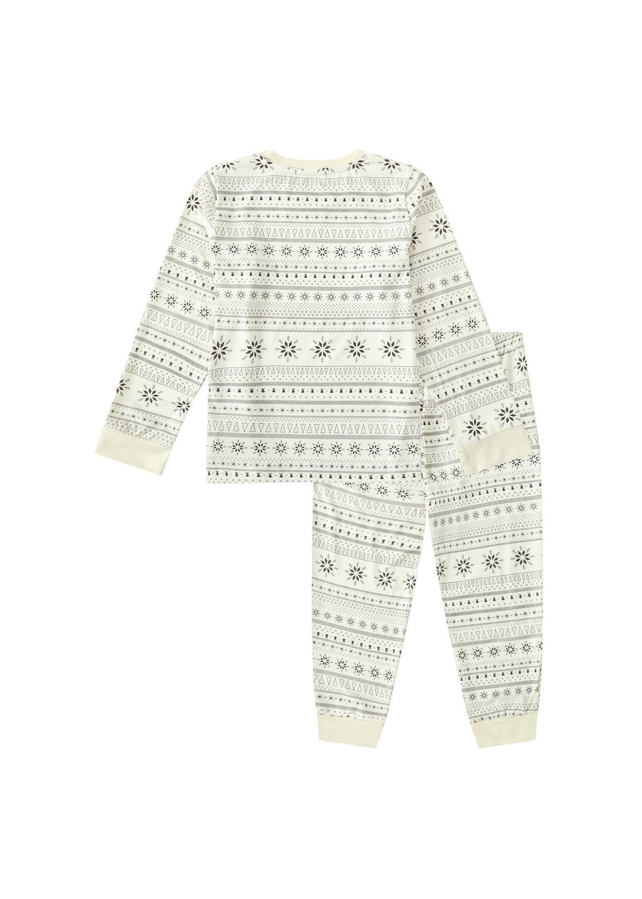 My Christmas Pyjamas Cream Snow White Children's Two-Piece Long Matching Pyjama Set (18m-14yrs)