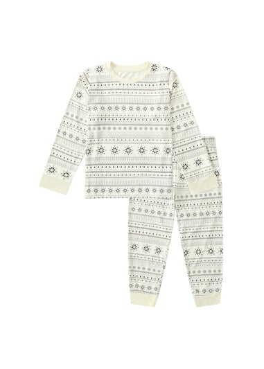 My Christmas Pyjamas Cream Snow White Children's Two-Piece Long Matching Pyjama Set (18m-14yrs)