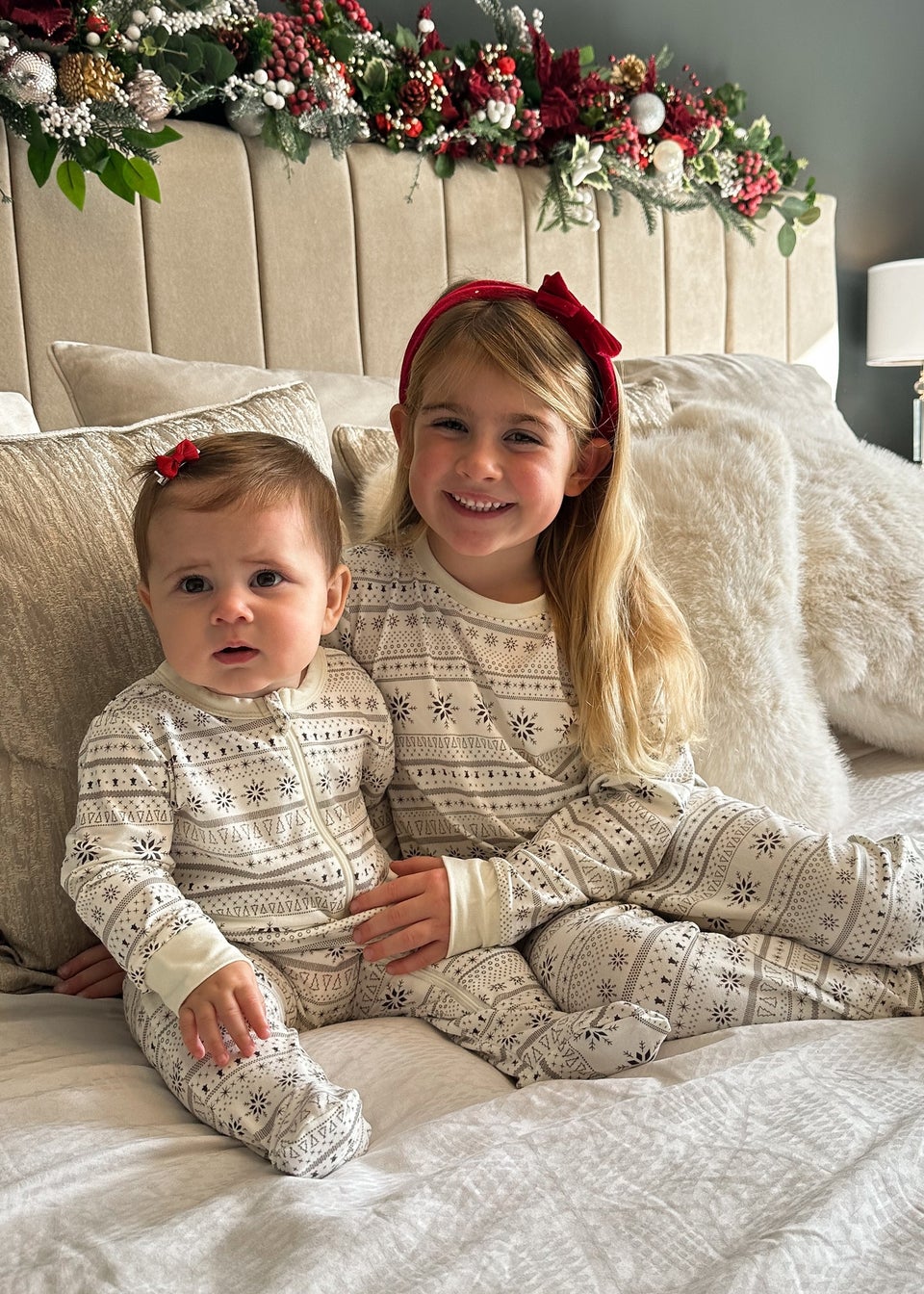 My Christmas Pyjamas Cream Snow White Children's Two-Piece Long Matching Pyjama Set (18m-14yrs)