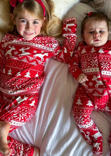 My Christmas Pyjamas Red Nativity Children's Two-Piece Long Matching Pyjama Set (18m-14yrs)