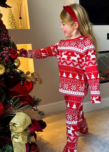 My Christmas Pyjamas Red Nativity Children's Two-Piece Long Matching Pyjama Set (18m-14yrs)